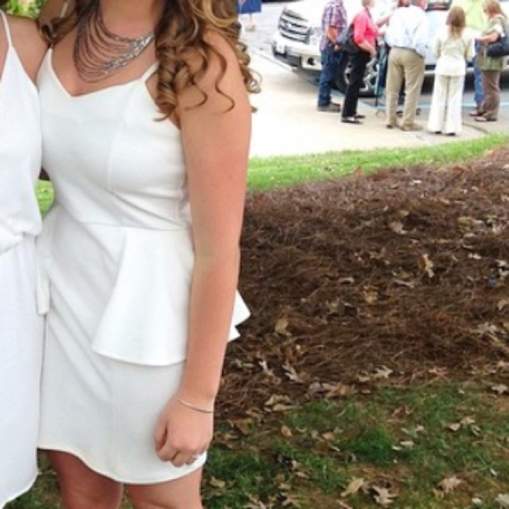 White Peplum Dress
